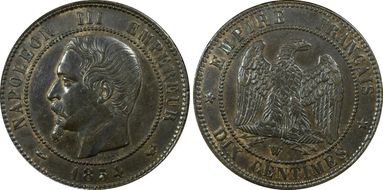 1854-W 10C Gad-248 F-133 AU55BN