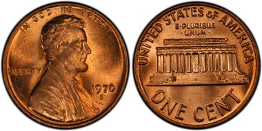 1970-S 1C Large Date MS66+ RD