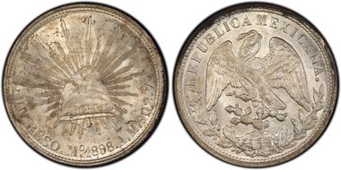 1898-Mo AM Peso Restrike KM-409.2 MS63