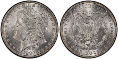 1880-O $1 VAM 7, Rusted Date MS62