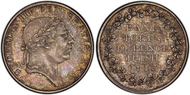 1813 10D Tkn S-6618 KM-Tn5 Ag Bank Token MS63