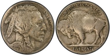 1917-D 5C 2 Feathers FS-401 F12