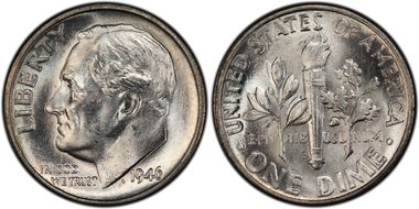 1946-S/S 10C DDR & RPM FS-502 (011.6) MS65