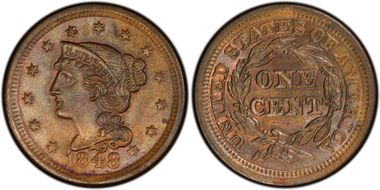 1848 1C MS63BN