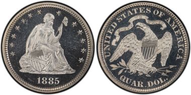 1885 25C PR67CAM