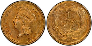 1858-D G$1 MS61
