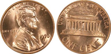 1970-S 1C Small Date MS65RD