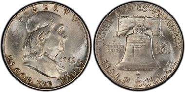 1948 50C Obv Die Clash FS-401 MS63FBL