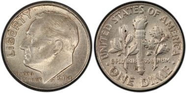 1964-D 10C DDR FS-801 AU58