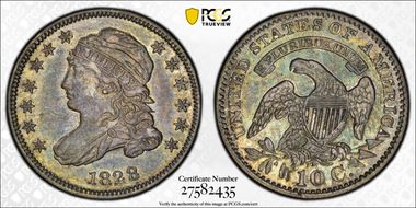 1828 10C Small Date XF45+