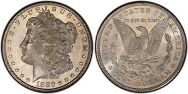 1880/9-S $1 VAM 11, 0/9 Overdate MS66+
