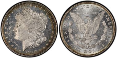 1878 8TF $1 VAM 14.7 Flake on Ear MS62PL