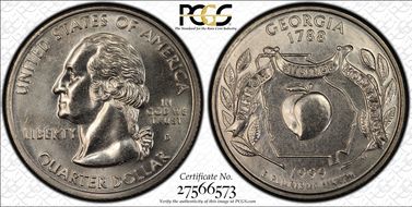 1999-D 25C Georgia MS67