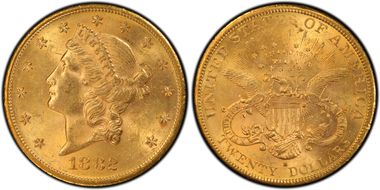 1882-S $20 MS62