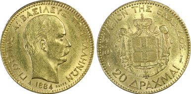 1884-A 20 Dr KM-56  Au MS62