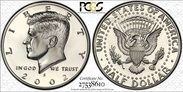 2002-S 50C Silver PR70DCAM