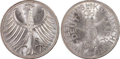 1958-G 5 Mk J-387 MS63