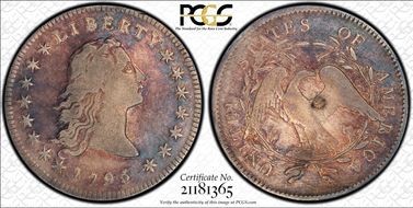 1795 $1 Silver Plug, BB-21 F15