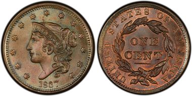 1837 1C Newcomb-10 MS66BN