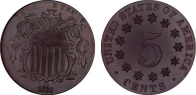 1868 5C MS66