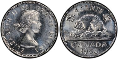 1953 5C Strap, Far Leaf MS65