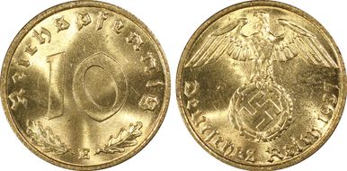 1937-E 10 Pfg J-364 MS64