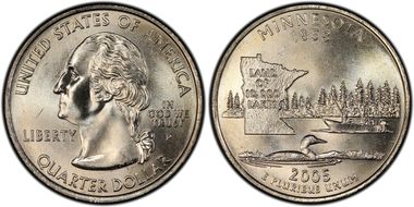 2005-P 25C Minnesota Extra Tree DDR-006 MS66