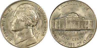 1939 5C Reverse of 1940 MS64FS