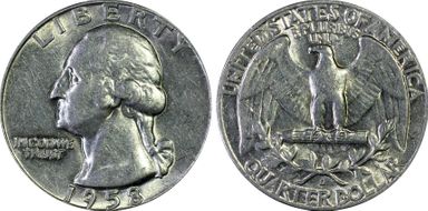 1958-D 25C AU55