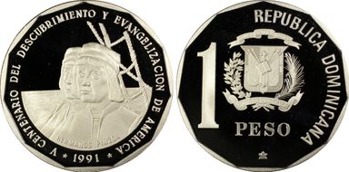 1991(c) Peso Pinzon Brothers Ag PR69DCAM