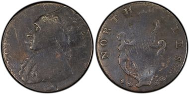 (1795) 1/2 P North Wales, 2 Stars VF20BN