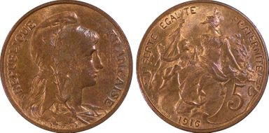 1916  5C Gad-165 F-119 Étoile MS64RB