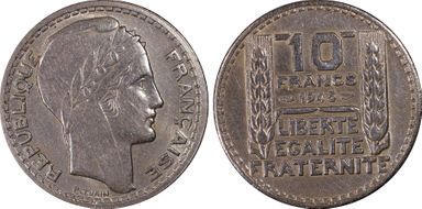 1945 10 Fr Gad-810a Rameaux courts N1