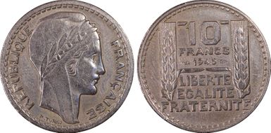 1945 10 Fr Gad-810a Rameaux courts N1