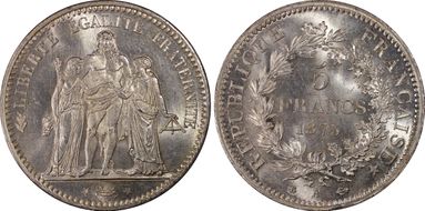 1873-A 5 Fr Gad-745a F-334 MS65