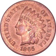 1865 1C Plain 5 MS66RB