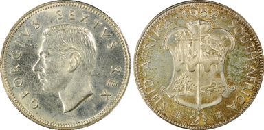 1952 2 Shil KM-38.2  Ag PR66