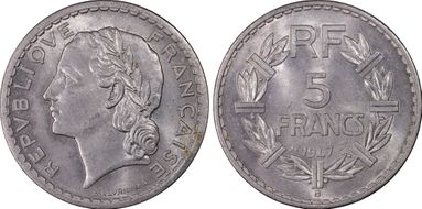 1947-B 5 Fr Gad-766a 9 fermé MS64