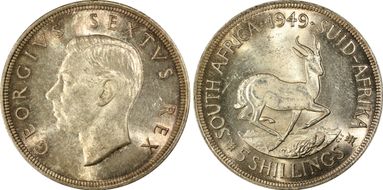 1949 5 Shil KM-40.1  Ag MS64