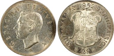 1952 2 Shil KM-38.2  Ag PR66