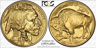 2013 $50 American Buffalo First Strike .9999 Fine Gold MS70