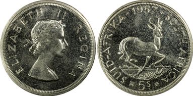 1957 5 Shil PR65