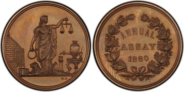 1880 Medal JK-AC-23 Copper Standing Moneta SP66BN