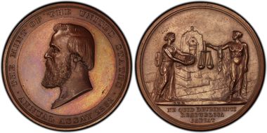 1881 AE Medal JK-AC-24a, Rutherford B. Hayes SP66BN