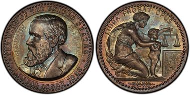 1890 AR Medal JK-AC-33, Benjamin Harrison SP65