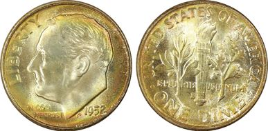 1952-S 10C MS67FB