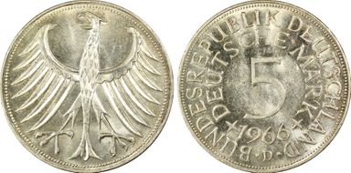 1966-D 5 Mk Regular Issue MS64