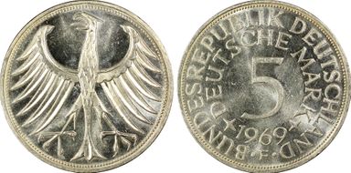 1969-F 5 Mk Regular Issue MS65