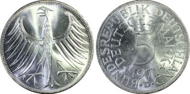 1971-D 5 Mk Regular Issue MS65