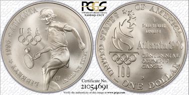 1996-D $1 Tennis MS69